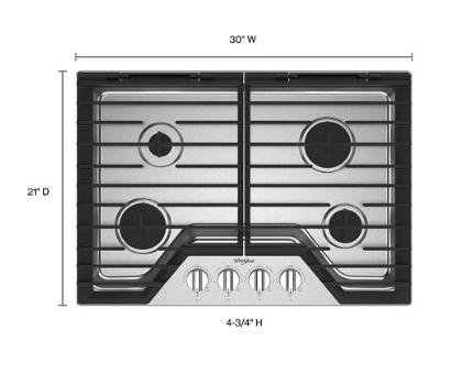 30-inch Gas Cooktop with EZ-2-Lift™ Hinged Cast-Iron Grates