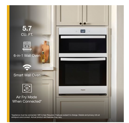 5.7 Total Cu. Ft. Combo Wall Oven with Air Fry When Connected