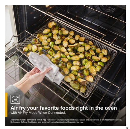 8.6 Total Cu. Ft. Double Wall Oven with Air Fry When Connected