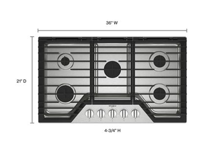 36-inch Gas Cooktop with EZ-2-Lift™ Hinged Cast-Iron Grates