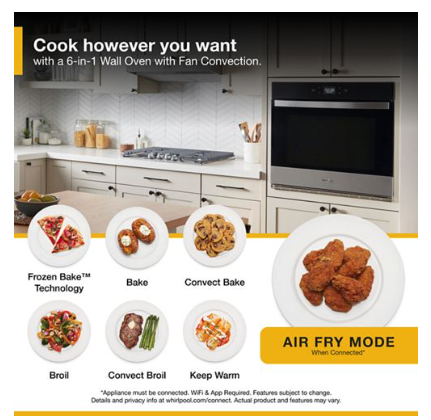 -4.3 Cu. Ft. Single Wall Oven with Air Fry When Connected
