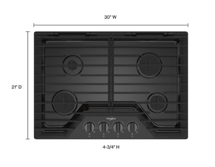 30-inch Gas Cooktop with EZ-2-Lift™ Hinged Cast-Iron Grates