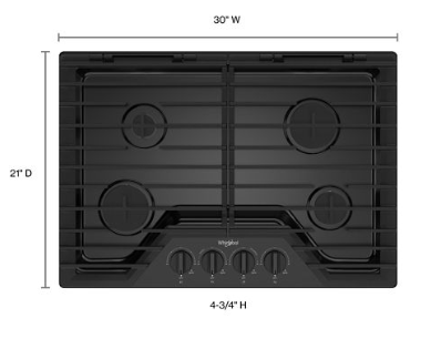 30-inch Gas Cooktop with EZ-2-Lift™ Hinged Cast-Iron Grates