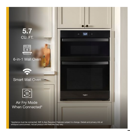 5.7 Total Cu. Ft. Combo Wall Oven with Air Fry When Connected