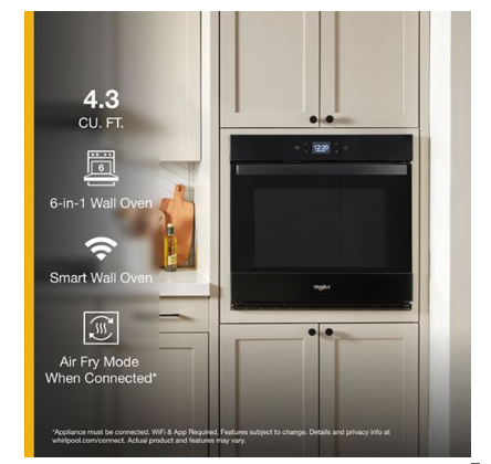 -4.3 Cu. Ft. Single Wall Oven with Air Fry When Connected