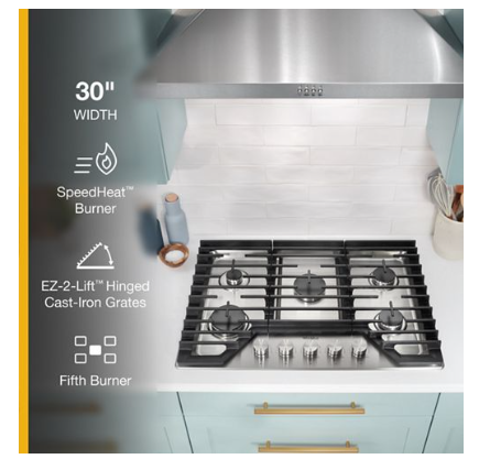 30-inch Gas Cooktop with Fifth Burner