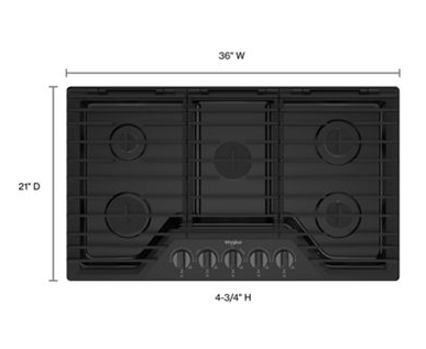 36-inch Gas Cooktop with EZ-2-Lift™ Hinged Cast-Iron Grates