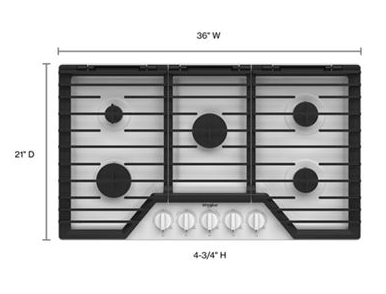 36-inch Gas Cooktop with EZ-2-Lift™ Hinged Cast-Iron Grates