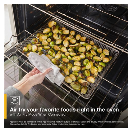 8.6 Total Cu. Ft. Double Wall Oven with Air Fry When Connected