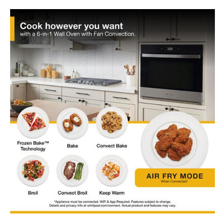 -4.3 Cu. Ft. Single Wall Oven with Air Fry When Connected