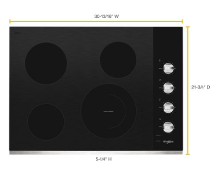 30-inch Electric Ceramic Glass Cooktop with Dual Radiant Element