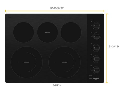 30-inch Electric Ceramic Glass Cooktop with Two Dual Radiant Elements