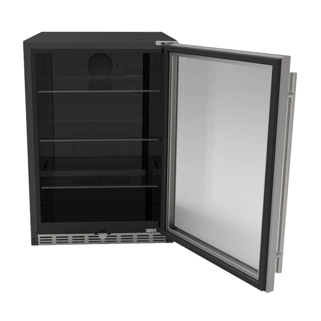 24" 5.1c Outdoor Rated Fridge  w/Glass Door and Glass Shelves - TF-RFR-24G