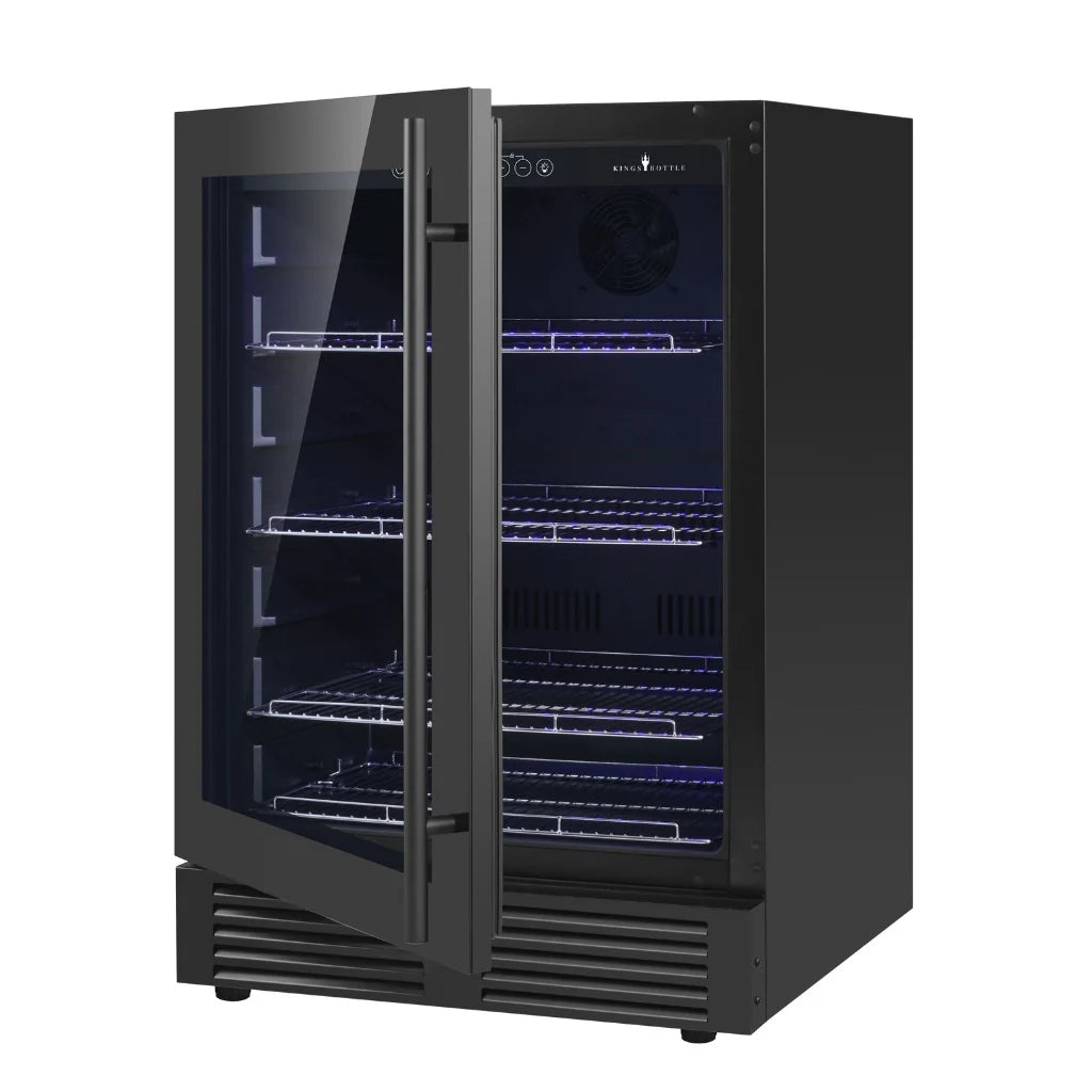 KingsBottle 24 Inch Under Counter LOW-E Glass Door Beer Fridge Beverage Fridge  KBU145BX-FG KBU145BX-SS