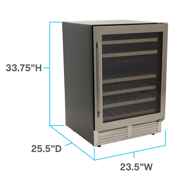Avanti DESIGNER Series Dual-Zone Wine Cooler, 43 Bottle Capacity
