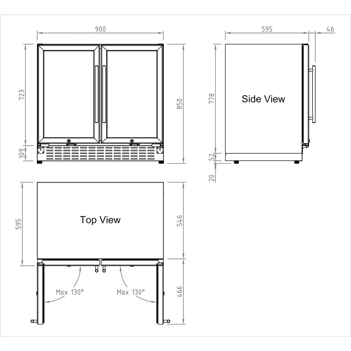 KingsBottle 36" Beer and Wine Cooler Combination with Low-E Glass Door KBU190BW-BLK KBU190BW-SS