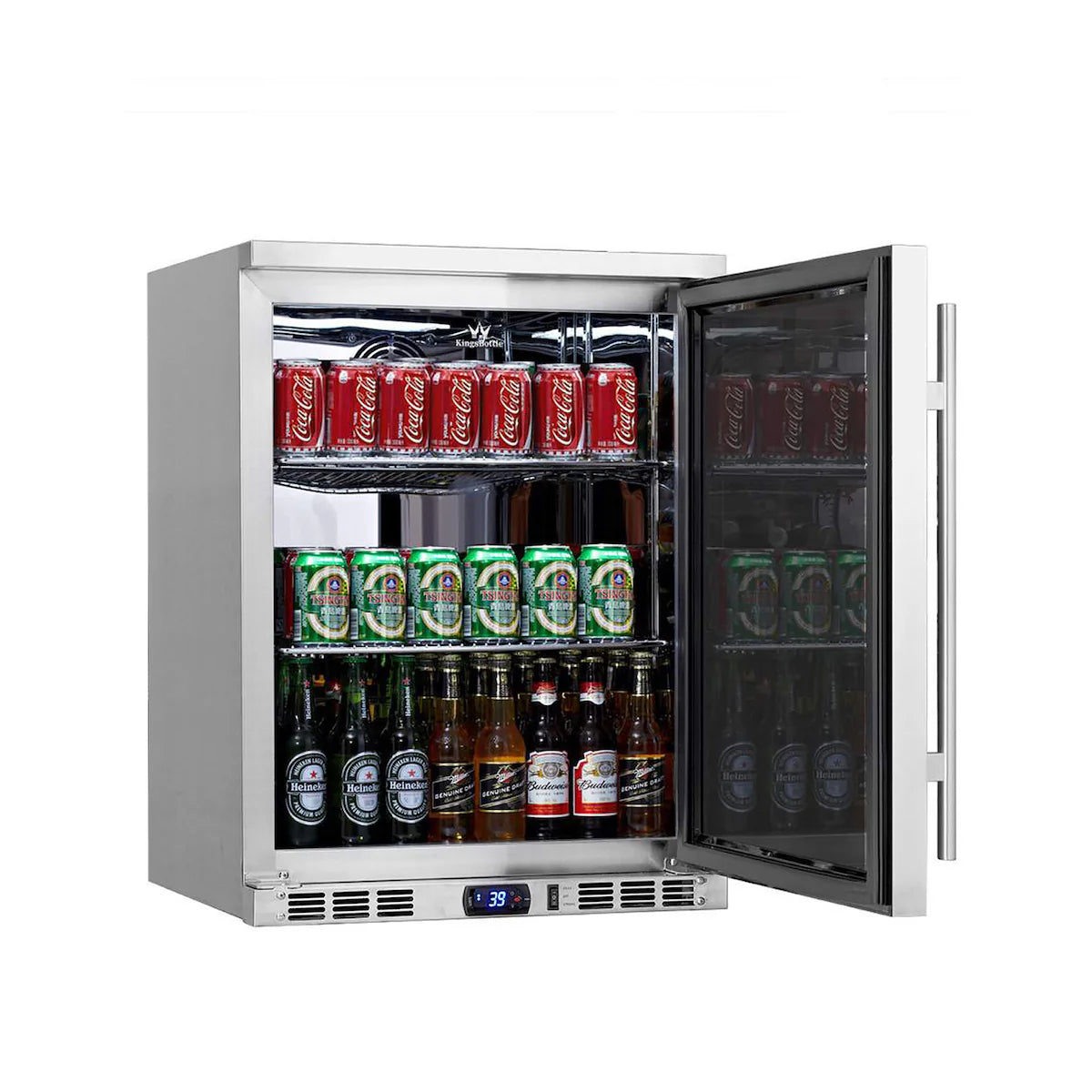 KingsBottle 24 Inch Outdoor Beer Fridge Cooler Stainless Steel Beverage Fridge KBU55ASD LHH KBU55ASD RHH