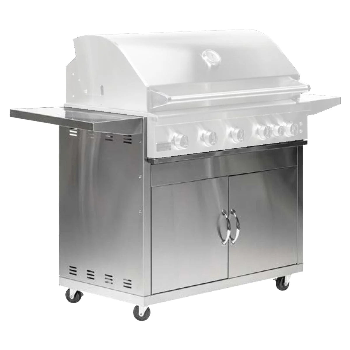 Broilmaster 32-Inch Stainless Steel Cart with 2 Doors and Side Shelves (BSACT32)