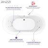 Sofi Series 67 in. L x 34 in. W Acrylic Combination 50 Gallon Capacity Freestanding Bathtub with Center Drain in White
