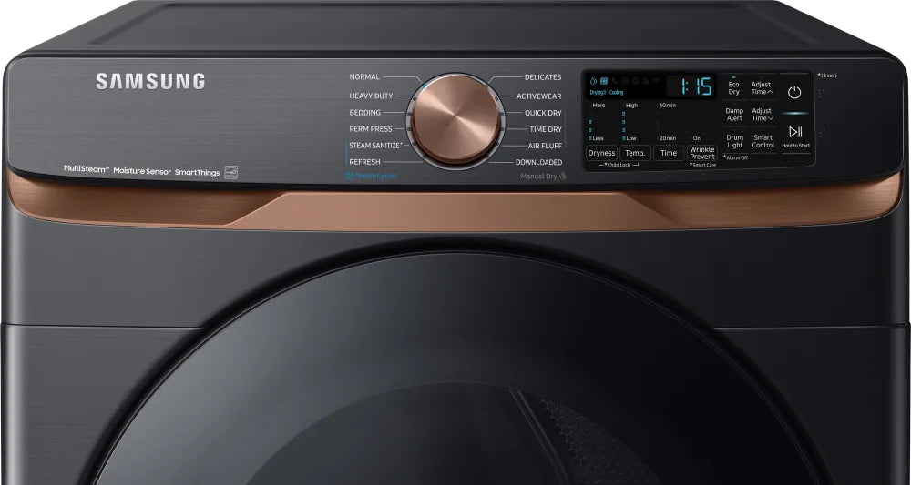 7.5 cu. ft. Smart Electric Dryer with Steam Sanitize+ and Sensor Dry in Brushed Black