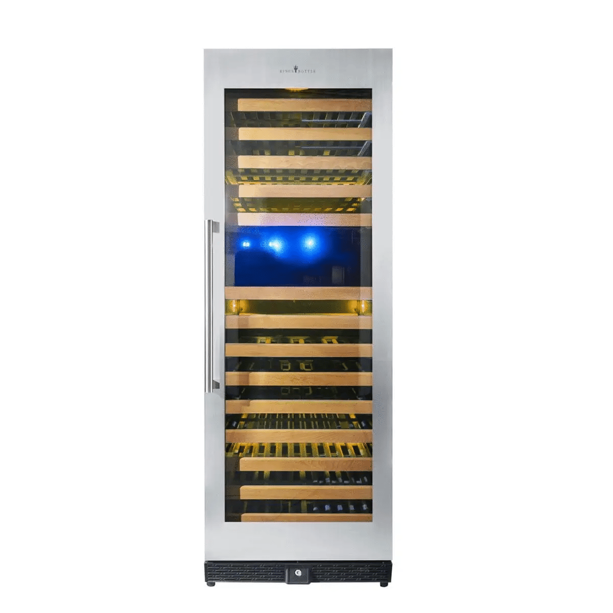 KingsBottle Tall Large Wine Refrigerator With Glass Door With Stainless Steel Trim Beverage Fridge KBU170DX-FG LHH KBU170DX-FG RHH
