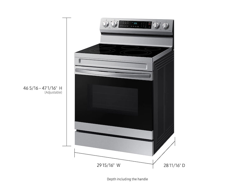 6.3 cu. ft. Smart Freestanding Electric Range with No-Preheat Air Fry & Convection in Black Stainless Steel