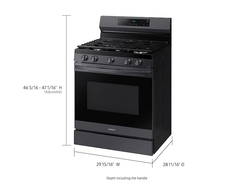 6.0 cu. ft. Smart Freestanding Gas Range with No-Preheat Air Fry & Convection in Black Stainless Steel