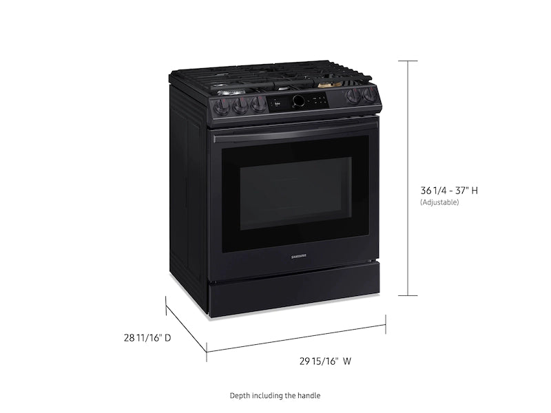 6.3 cu. ft. Smart Rapid Heat Induction Slide-in Range with Air Fry & Convection+ in Black Stainless Steel