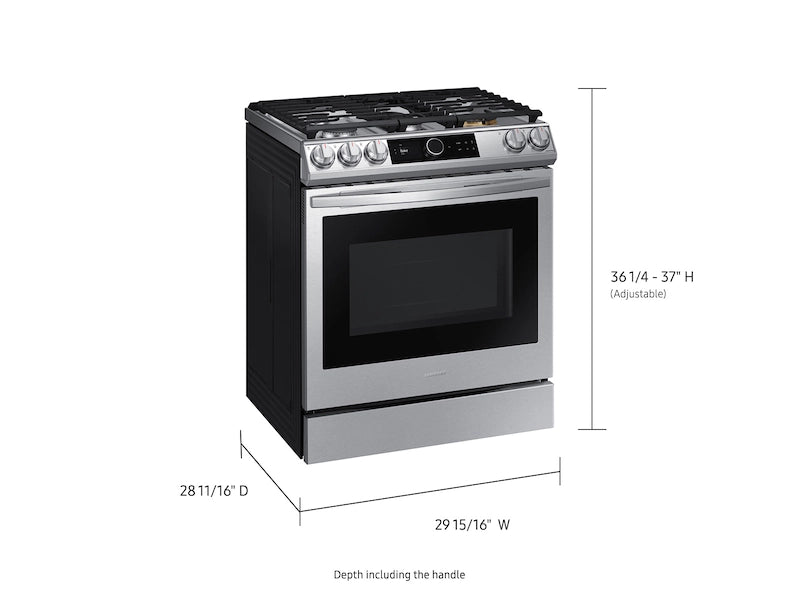 Bespoke Smart Slide-in Gas Range 6.0 cu. ft. with Smart Dial, Air Fry & Wi-Fi in White Glass