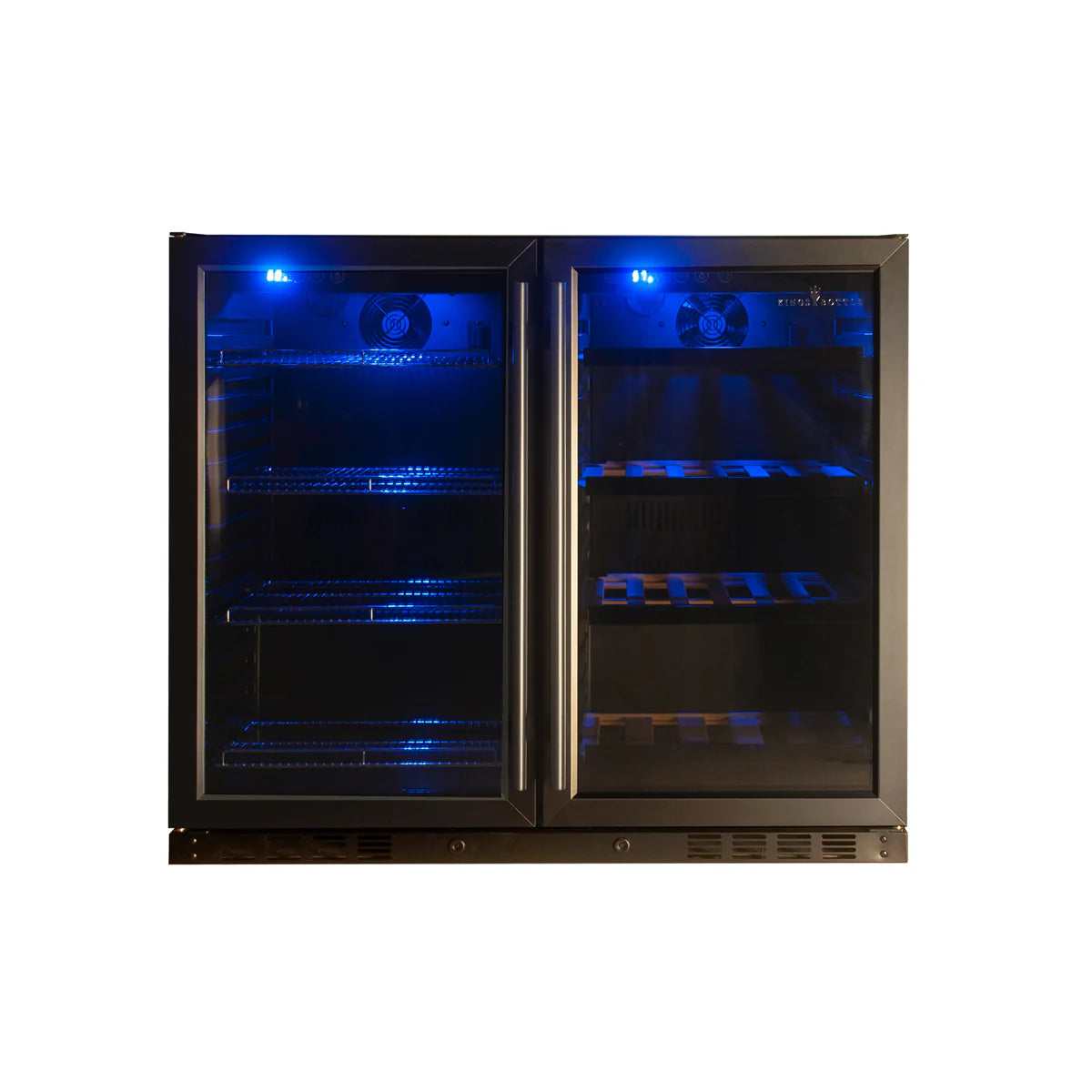KingsBottle 39 Inch Under Counter Wine And Beer Fridge Combo KBU28LRX-BLK KBU28LRX-SS Beverage Fridge