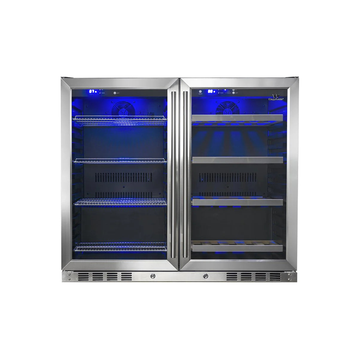 KingsBottle 39 Inch Under Counter Wine And Beer Fridge Combo KBU28LRX-BLK KBU28LRX-SS Beverage Fridge