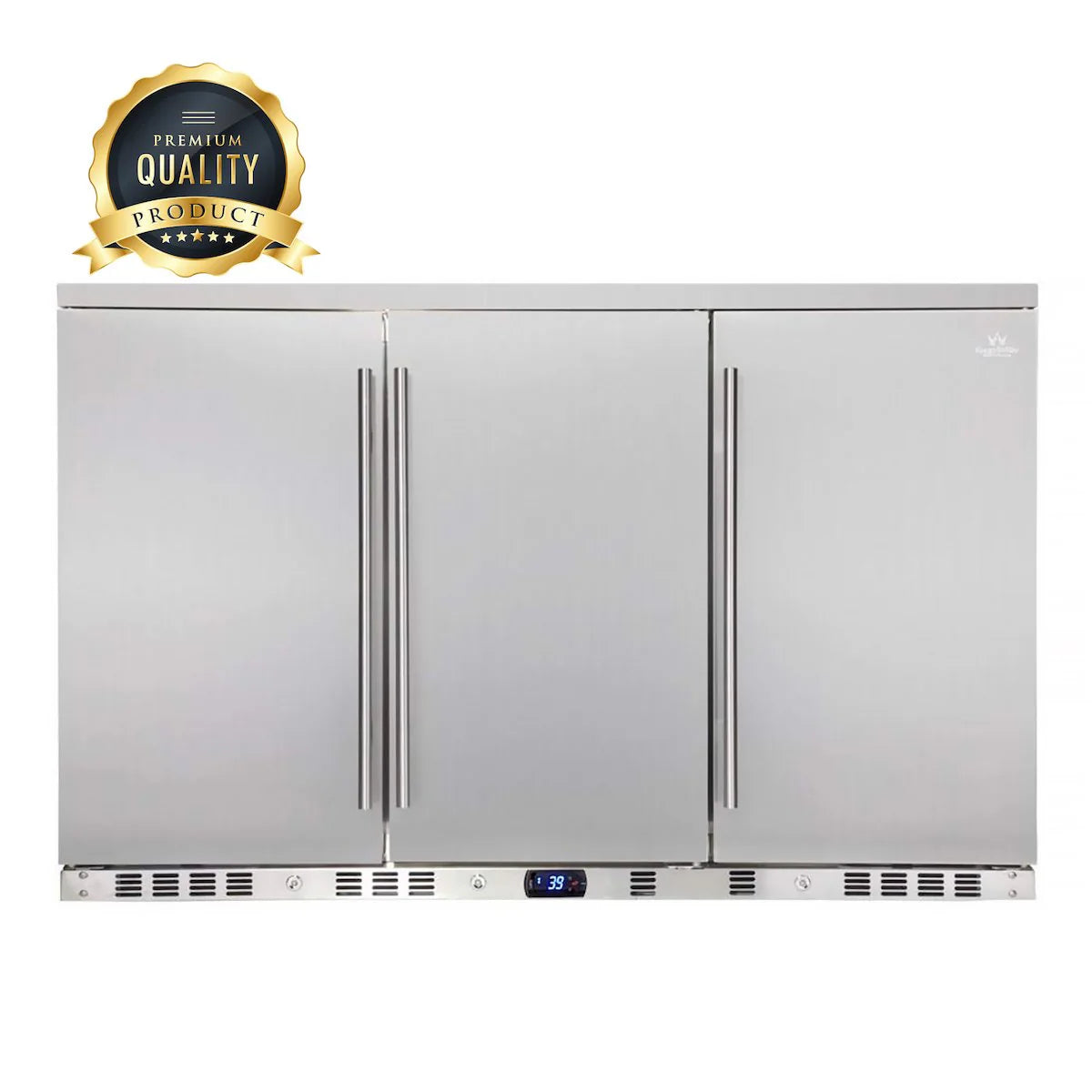 KingsBottle 53 Inch Solid 3-Door Outdoor Beverage Drinks Cooler Beverage Fridge KBU328ASD