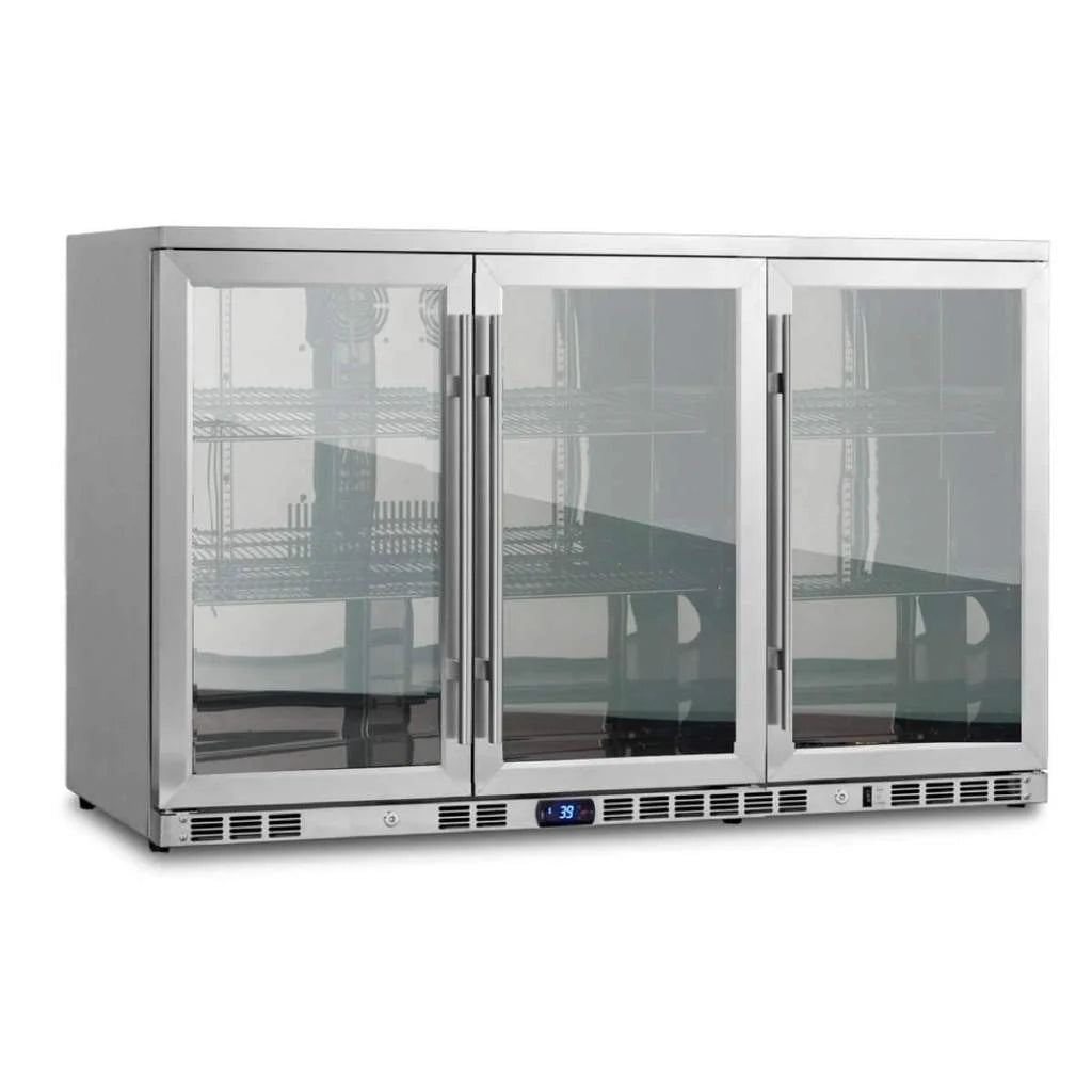 KingsBottle 53 Inch Heating Glass 3 Door Large Beverage Refrigerator Beverage Fridge KBU328M