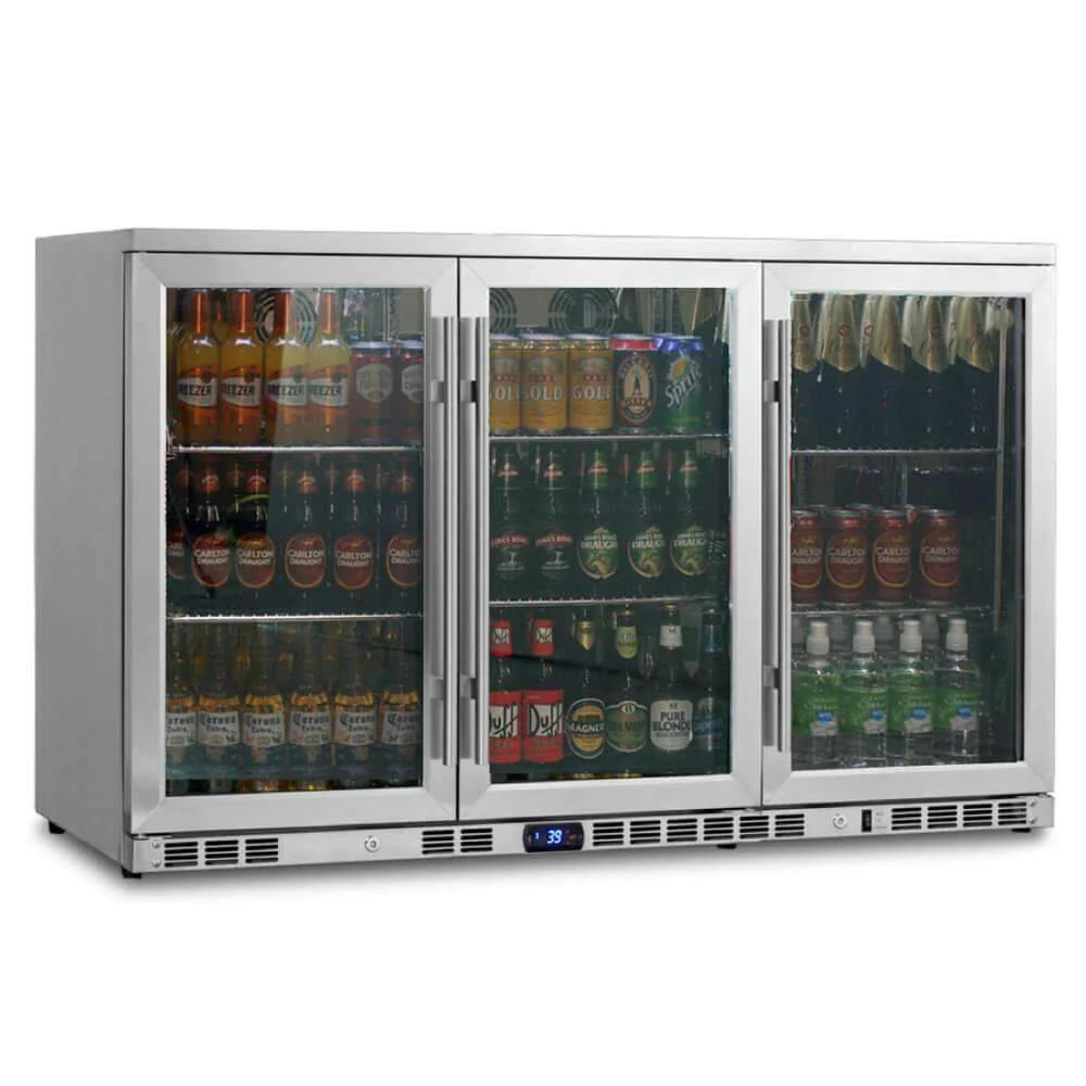 KingsBottle 53 Inch Heating Glass 3 Door Large Beverage Refrigerator Beverage Fridge KBU328M