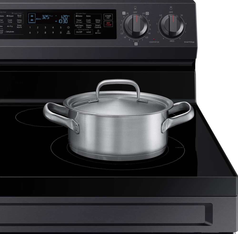 6.3 cu. ft. Smart Freestanding Electric Range with Flex Duo™, No-Preheat Air Fry & Griddle in Black Stainless Steel