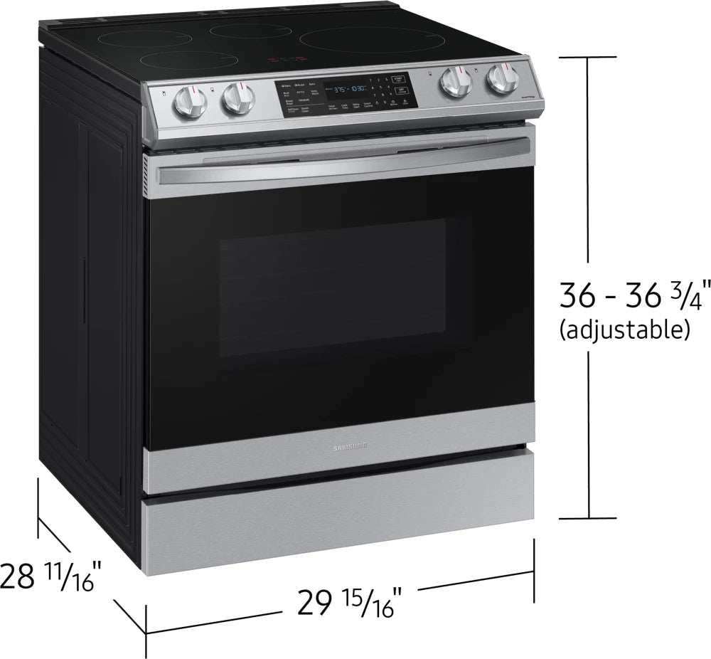 6.3 cu. ft. Smart Rapid Heat Induction Slide-in Range with Air Fry & Convection+ in Black Stainless Steel