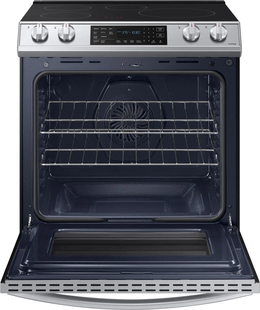 6.3 cu. ft. Smart Rapid Heat Induction Slide-in Range with Air Fry & Convection+ in Black Stainless Steel