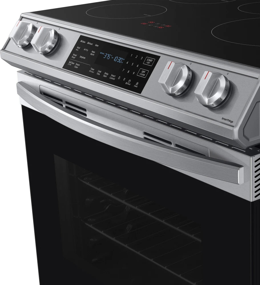6.3 cu. ft. Smart Rapid Heat Induction Slide-in Range with Air Fry & Convection+ in Black Stainless Steel