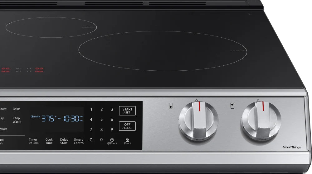 6.3 cu. ft. Smart Rapid Heat Induction Slide-in Range with Air Fry & Convection+ in Black Stainless Steel