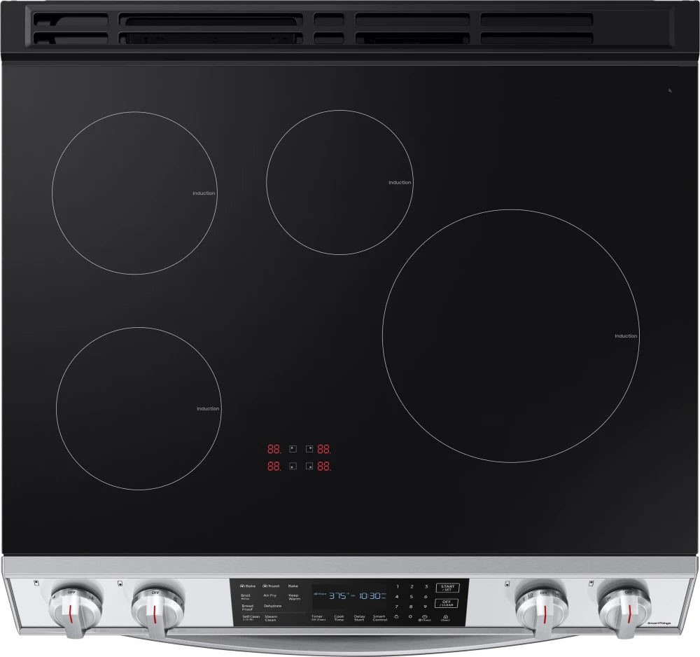 6.3 cu. ft. Smart Rapid Heat Induction Slide-in Range with Air Fry & Convection+ in Black Stainless Steel