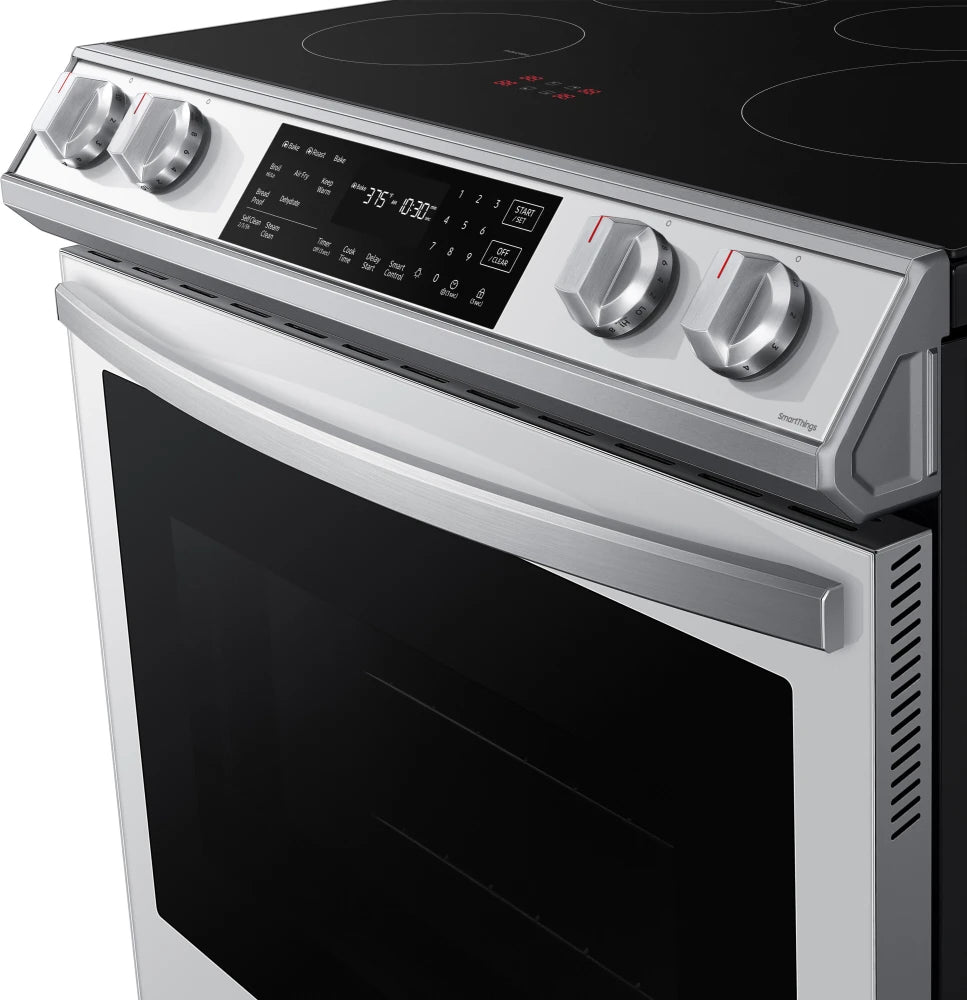6.3 cu. ft. Smart Rapid Heat Induction Slide-in Range with Air Fry & Convection+ in Black Stainless Steel