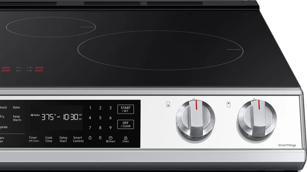 6.3 cu. ft. Smart Rapid Heat Induction Slide-in Range with Air Fry & Convection+ in Black Stainless Steel