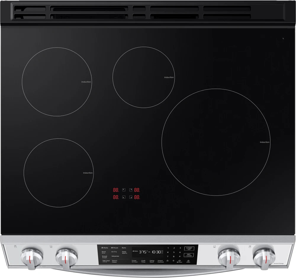 6.3 cu. ft. Smart Rapid Heat Induction Slide-in Range with Air Fry & Convection+ in Black Stainless Steel