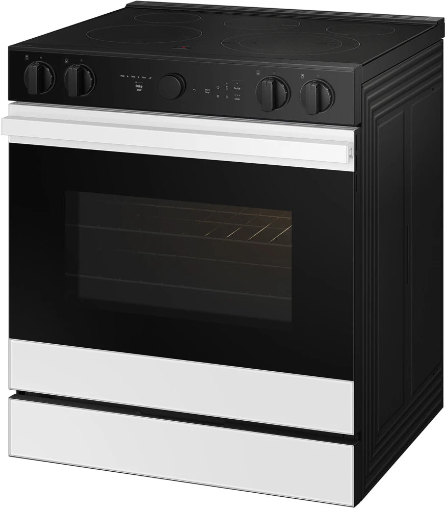Bespoke 6.3 cu. ft. Smart Slide-In Electric Range with Air Sous Vide & Air Fry in White Glass