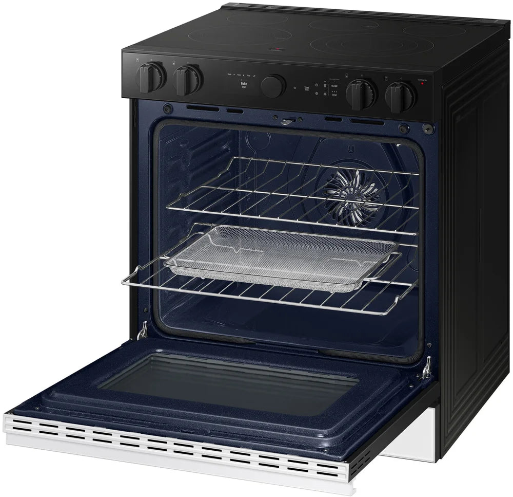 Bespoke 6.3 cu. ft. Smart Slide-In Electric Range with Air Sous Vide & Air Fry in White Glass