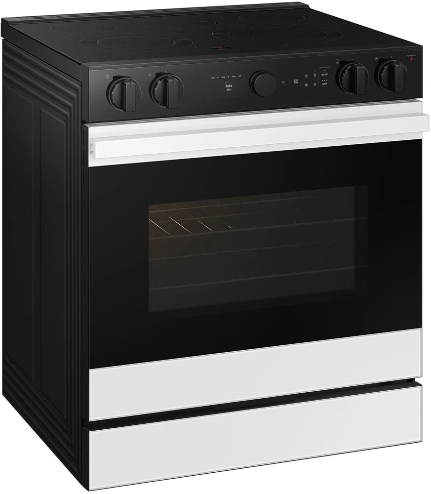 Bespoke 6.3 cu. ft. Smart Slide-In Electric Range with Air Sous Vide & Air Fry in White Glass