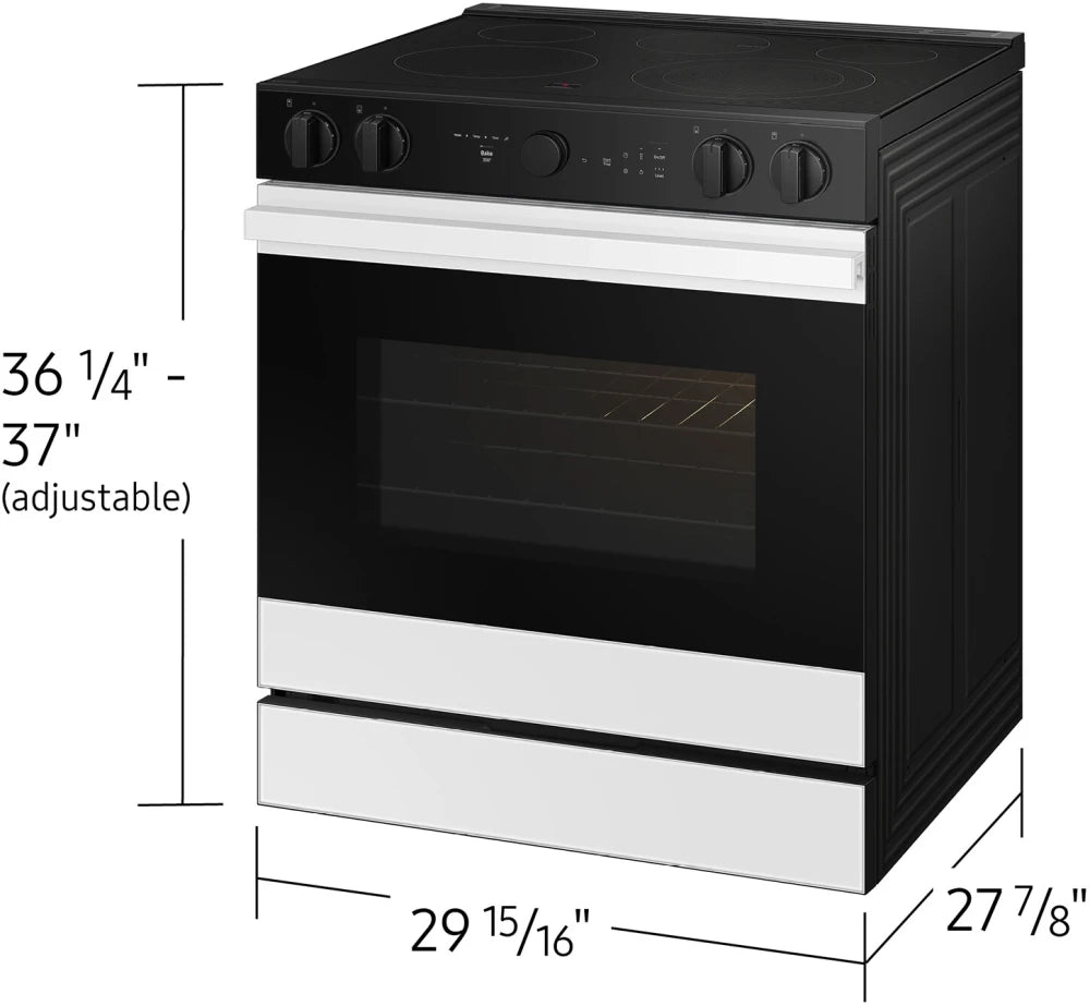 Bespoke 6.3 cu. ft. Smart Slide-In Electric Range with Air Sous Vide & Air Fry in White Glass