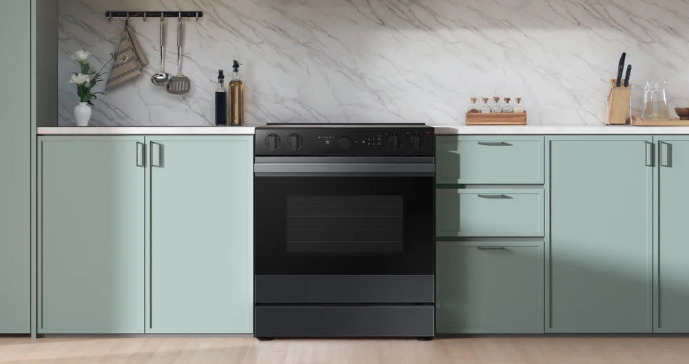 Bespoke 6.3 cu. ft. Smart Slide-In Electric Range with Air Sous Vide & Air Fry in Matte Black Steel