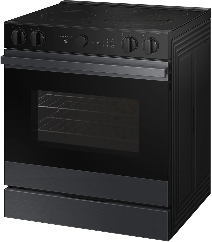 Bespoke 6.3 cu. ft. Smart Slide-In Electric Range with Air Sous Vide & Air Fry in Matte Black Steel