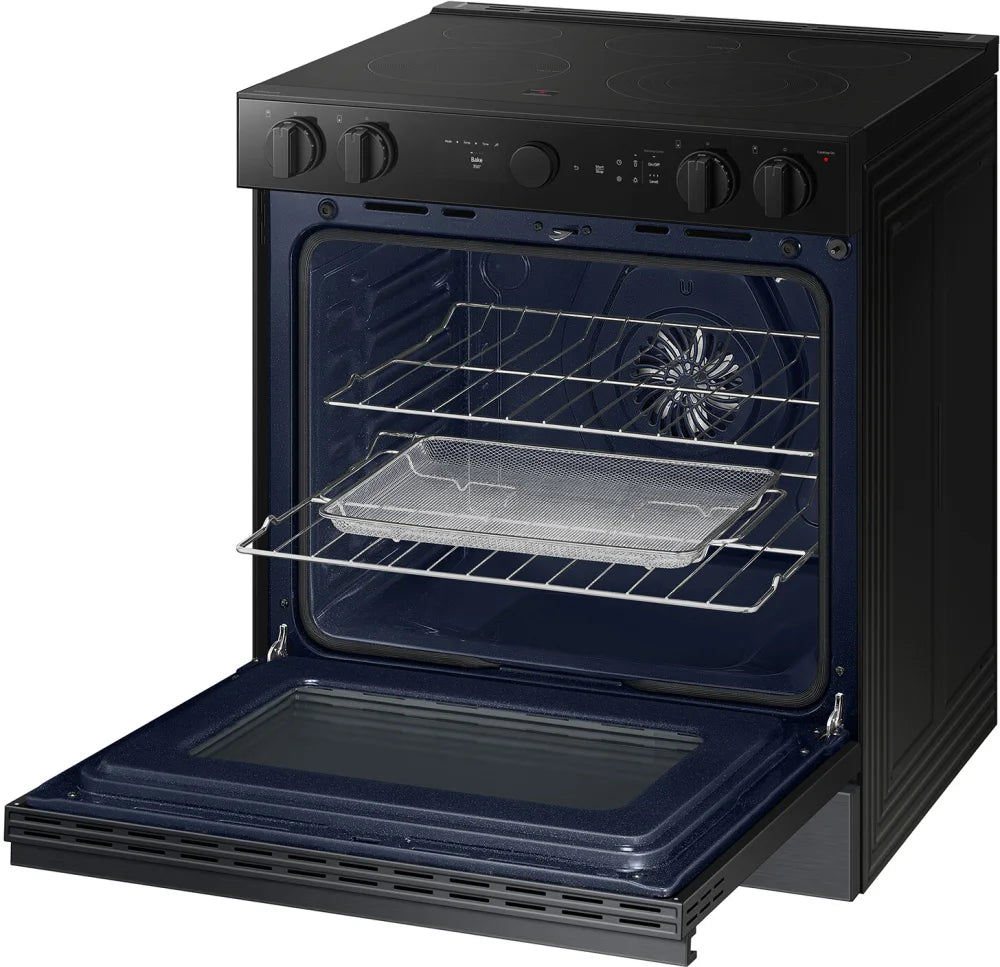 Bespoke 6.3 cu. ft. Smart Slide-In Electric Range with Air Sous Vide & Air Fry in Matte Black Steel